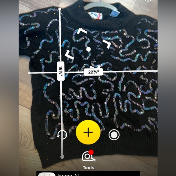 Bravo Vintage whimsigoth Silk and Angora Black Sweater Iridescent Sequins S #16 - Picture 7 of 7